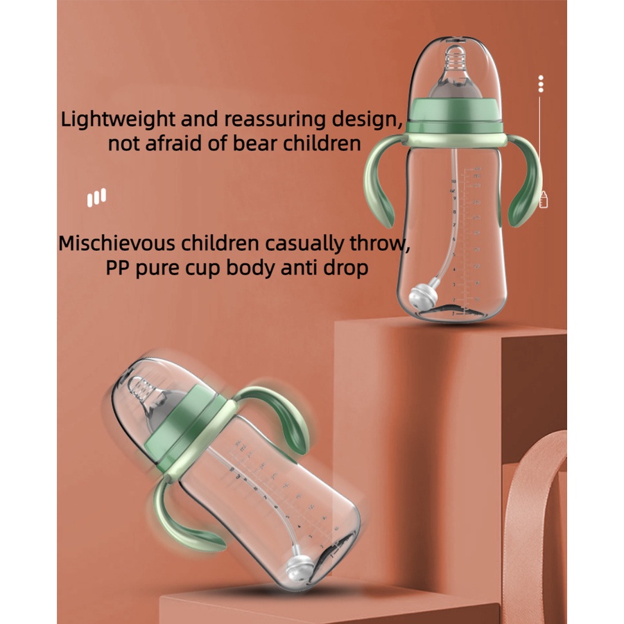 Bình Sữa Có Tay Cầm Chống Đầy Hơi Tiện Dụng Cho Bé Sơ Sinh