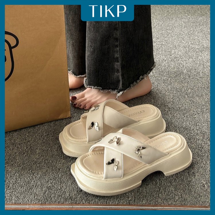 TIKP Giày Sandal Đế Dày Chống Trượt Thoải Mái Dành Cho Nữ Size 3