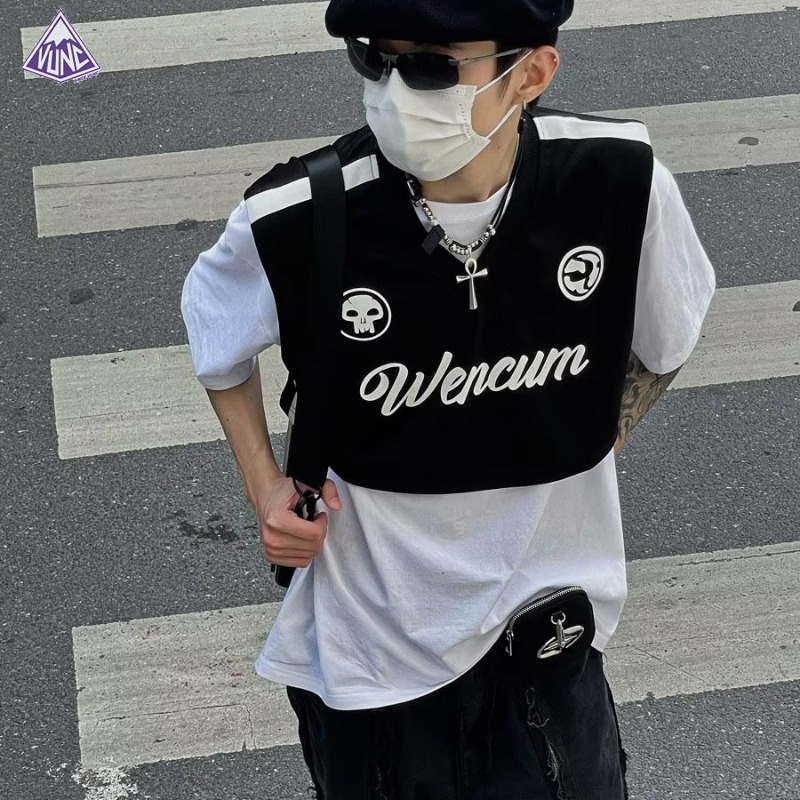 Áo Ba Lỗ Dáng Rộng Đơn Giản Thời Trang Xu Hướng Đường Phố Cho Nam