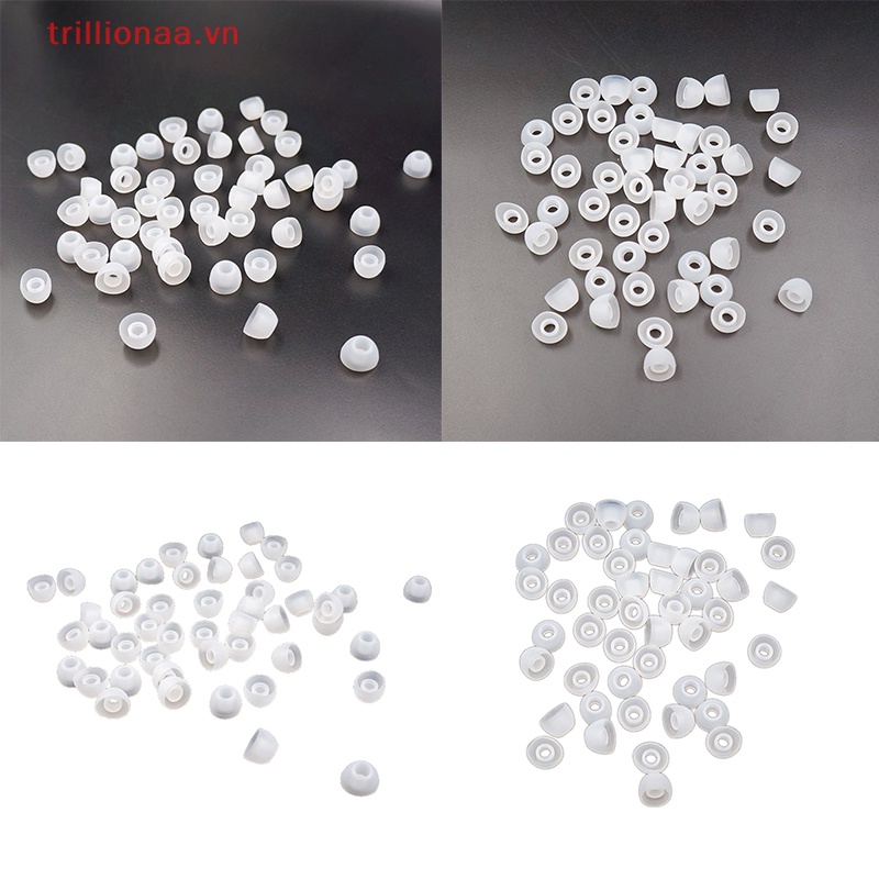 Set 50 Đệm Tai Nghe Nhét Tai Thay Thế Bằng Silicon Mềm Trong Suốt 11MM