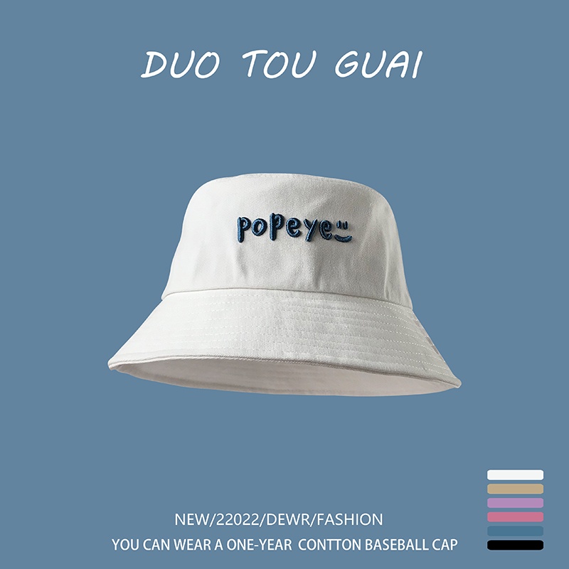 Nón Tai Bèo Chống Nắng Thêu Chữ Phong Cách Nhật Hàn Độc Đáo Thời Trang Xuân Hè Cho Nữ