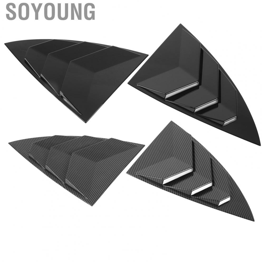 Soyoung Side Window Spoiler  Louvers Trim Triangle East To Install Scratch Resistant for Model Y