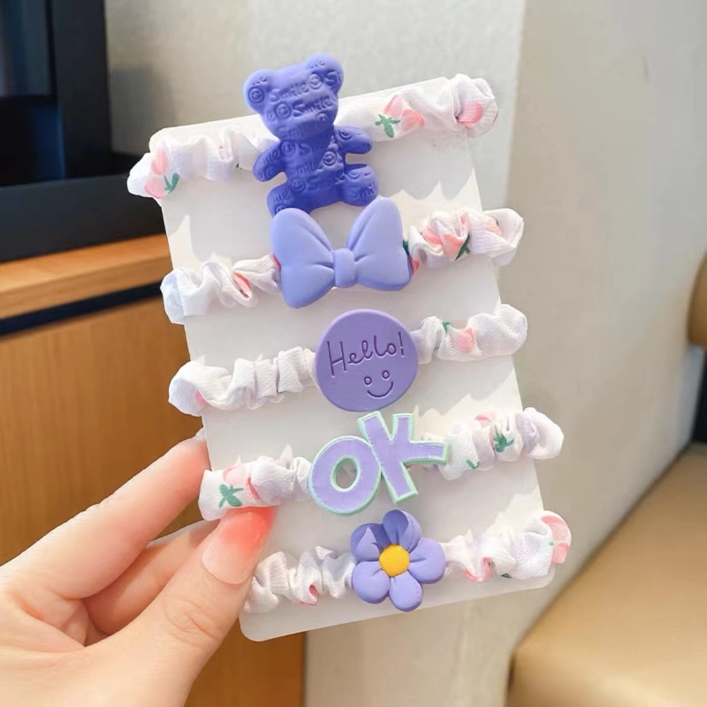 Dây Buộc Tóc Cao Su Hình Gấu Hoạt Hình Dễ Thương Cho Bé Gái