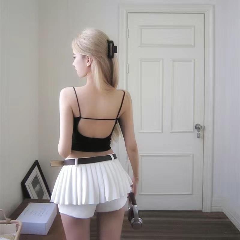 Áo Tank Top Hai Dây Hở Lưng Có Đệm Mút Thời Trang Mùa Hè Quyến Rũ Cho Nữ