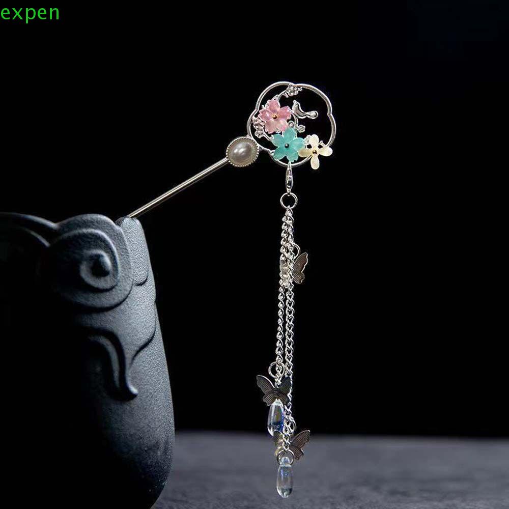 EXPEN Trâm Cài Tóc Tua Rua Dài Đính Hạt Thanh Lịch Cho Nữ