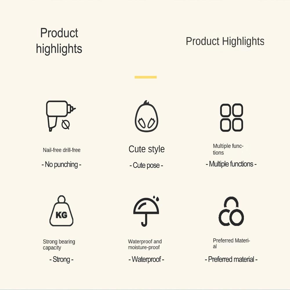 Giá Đỡ Phích Cắm Điện Dán Tường Đa Năng Bằng ABS Kiểu Hoạt Hình Không Đục Lỗ