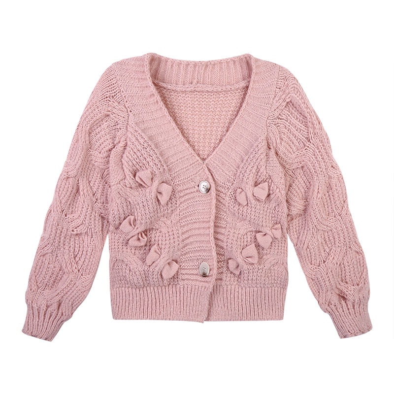Áo Khoác Cardigan Dệt Kim Cổ Chữ V Phong Cách Thời Trang Hàn Quốc