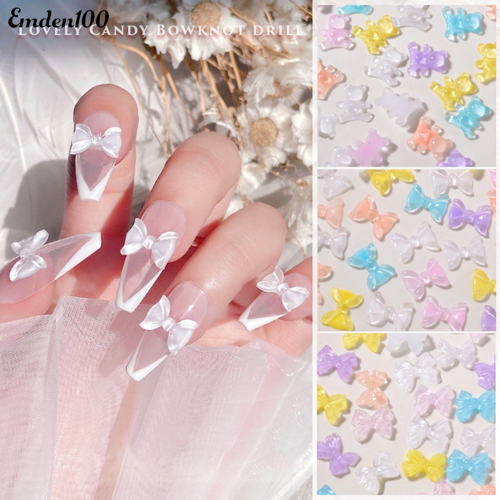 Set 50 Phụ Kiện Nơ Đính Trang Trí Móng Tay Nghệ Thuật