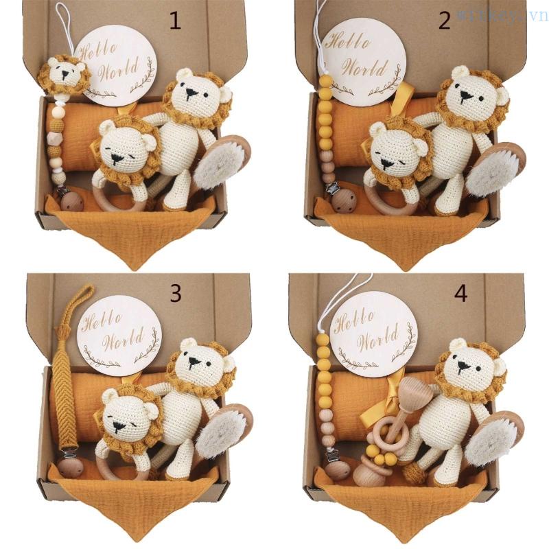 Kẹp Giữ Núm Vú Giả Bằng Len Móc Tiện Dụng Cho Bé Sơ Sinh