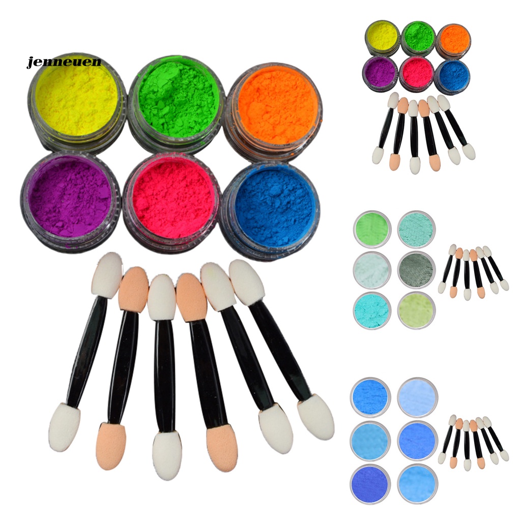 Set 6 Hộp Bột Kim Tuyến Trang Trí Móng Tay Chống Rơi Tiện Lợi Dành Cho Nữ