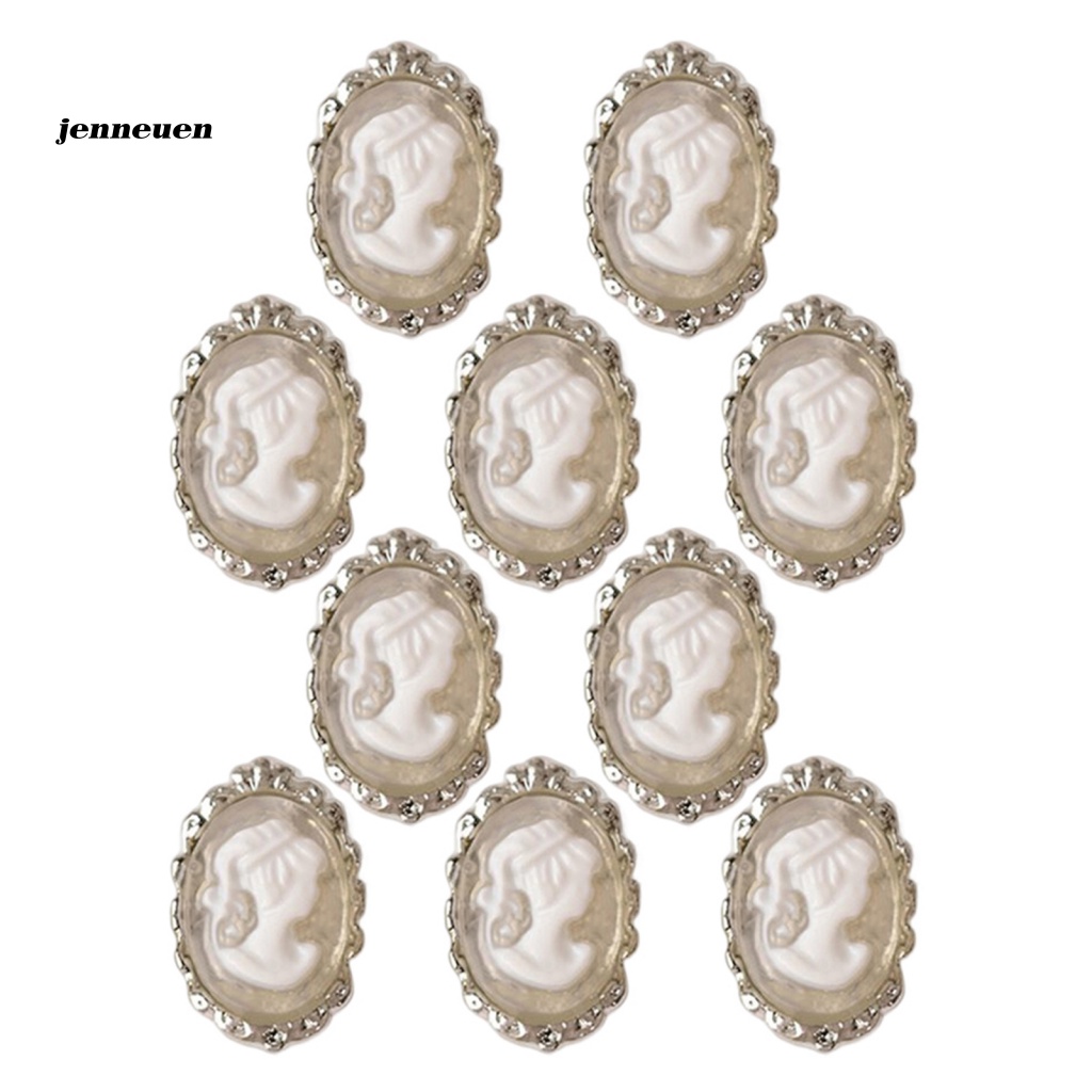 Set 10 Đầu Móng Tay Giả 3D Màu Tối Cho Salon