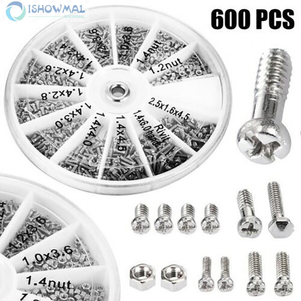 Hộp 600 Ốc Vít 8 X 25px / 3.15 X 0.39 "Đủ Loại Bằng Thép Không Gỉ