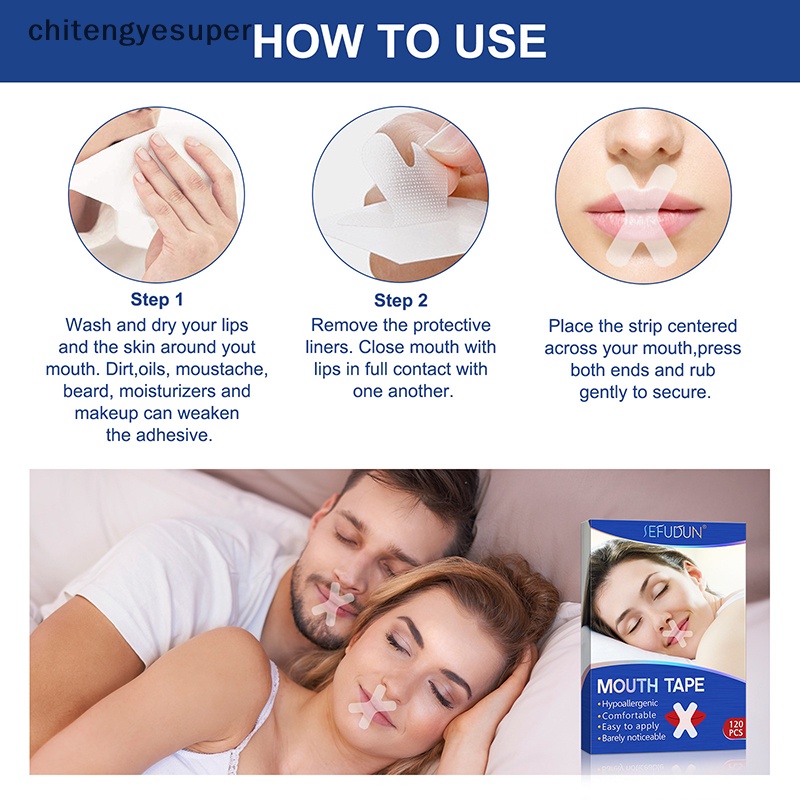 Túi 120 Miếng Dán Miệng Chống Ngáy Khi Ngủ Tiện Dụng