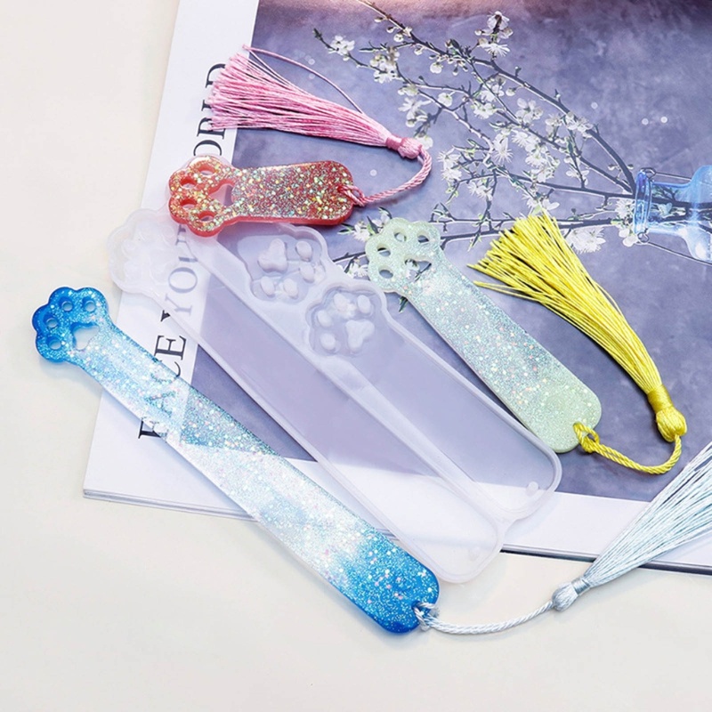 Nav handmade bookmark mặt dây chuyền khuôn nhựa hình chữ nhật mèo vuốt cá heo khuôn silicone khuôn đúc nhựa cho trang trí tự làm