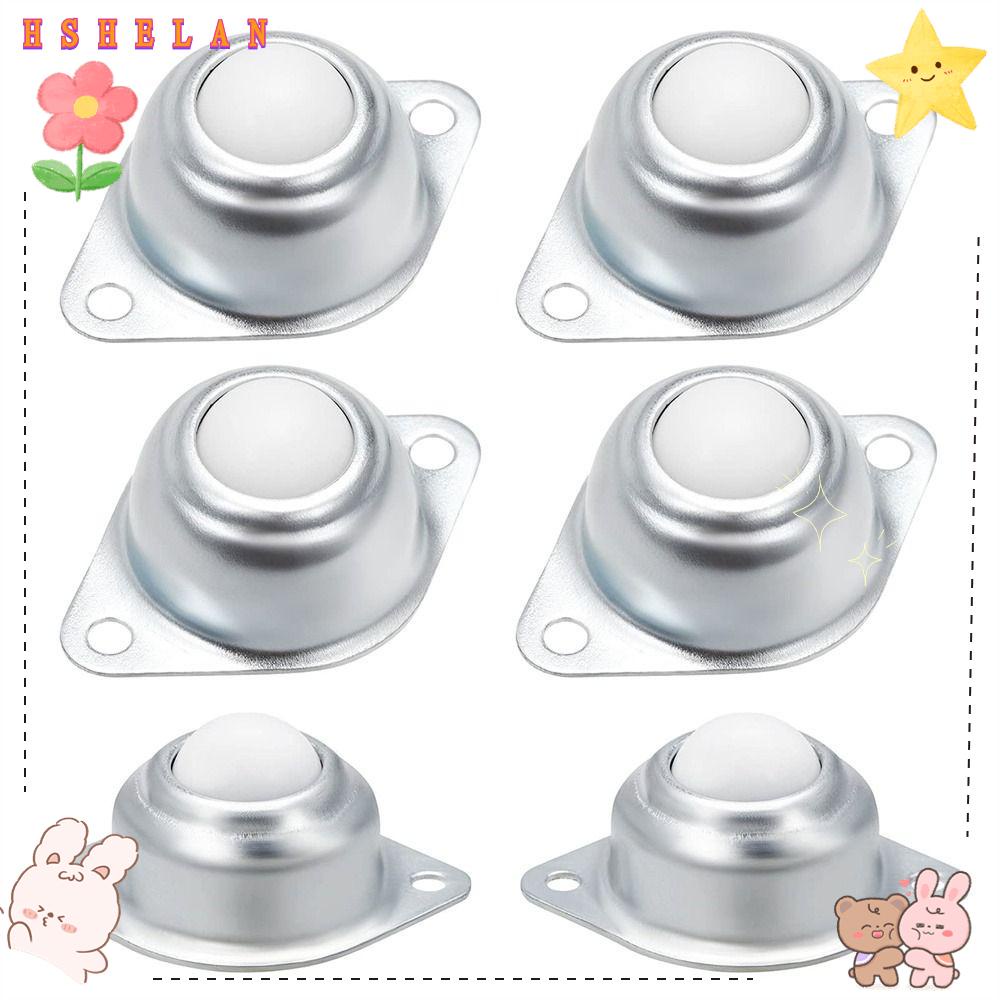 Set 6 Vòng Bi Lăn Bằng Thép Carbon 0.55inch 360 Độ Chất Lượng Cao° Bóng Lăn Màu Bạc + Trắng + Con Lăn Chuyên Dụng Cho Bàn Học