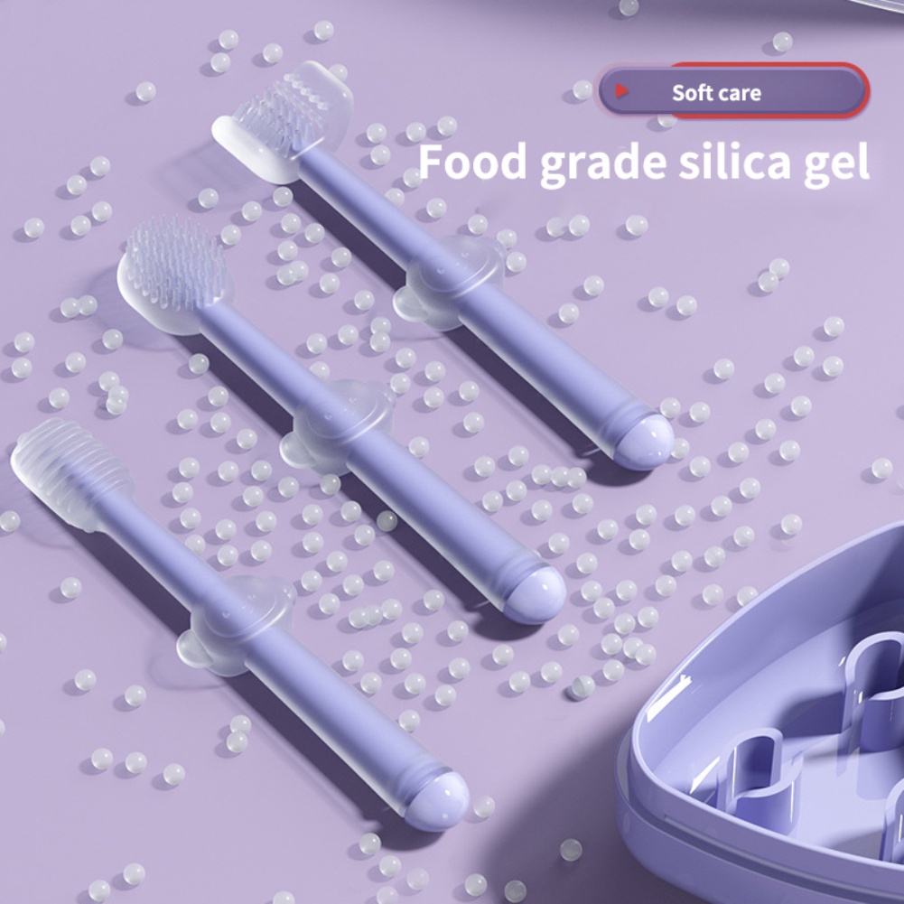 Sét rơ lưỡi 3 chi tiết - Bàn Chải Đánh Răng Silicone cho bé
