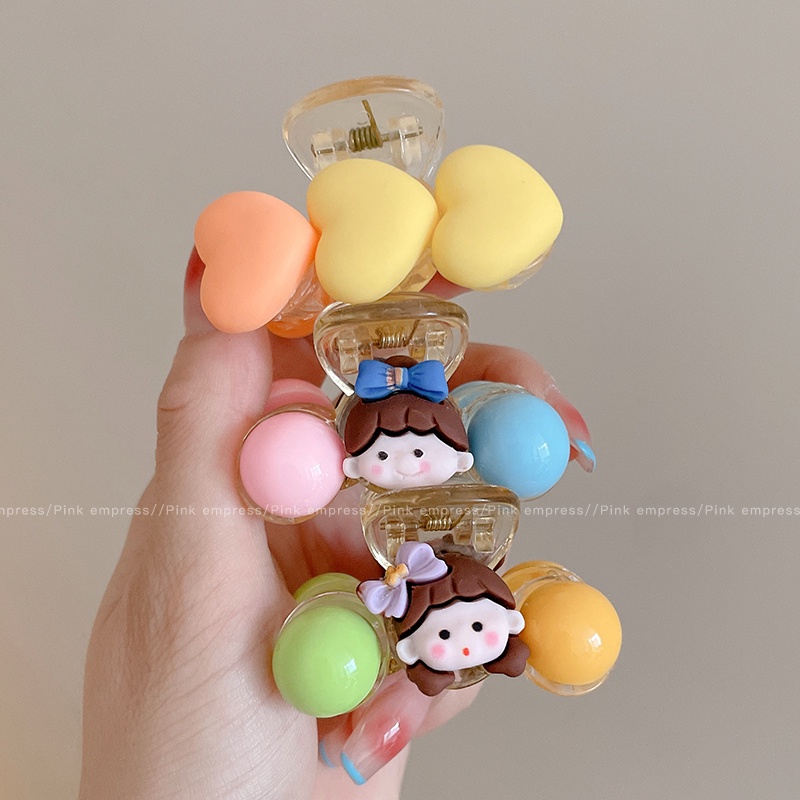 Kẹp Tóc Nhỏ Bằng Acrylic Màu Kẹo Họa Tiết Hoạt Hình Dễ Thương Cho Bé