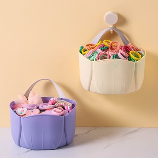 Multi-function hanging rack with hook kitchen onion ginger garlic storage basket / drill free bathroom wall-mounted storaging box
