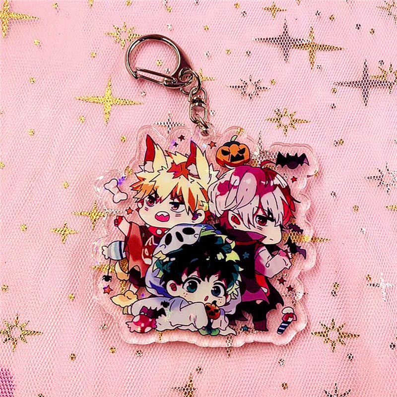 Móc Khóa Hai Mặt Bằng Acrylic Trong Suốt Hình Anime My Hero Academia Todoroki Shouto