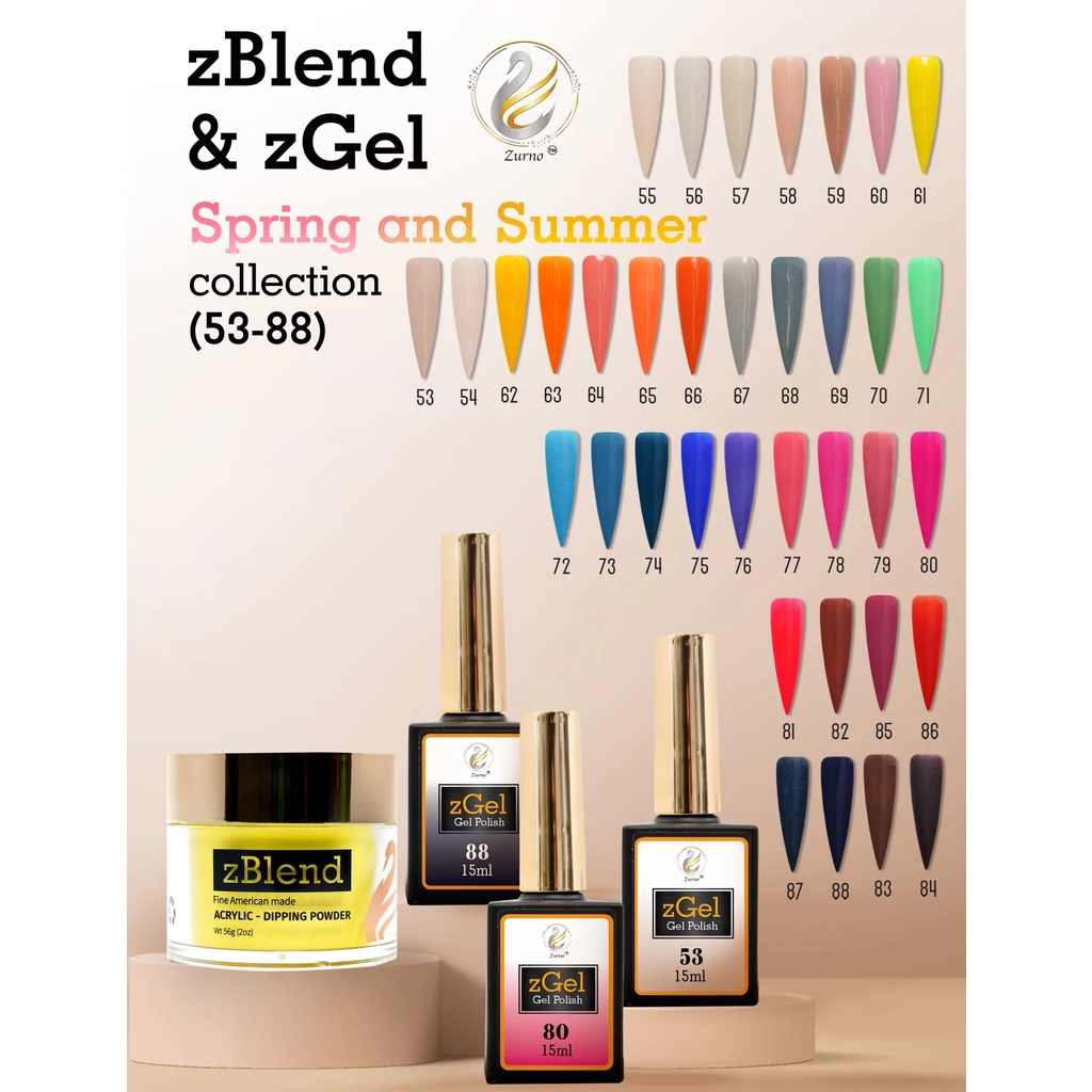 zBlend - #053 - #088 Spring & Summer Collection - 36 Colors (Individual) -Hủ 1oz