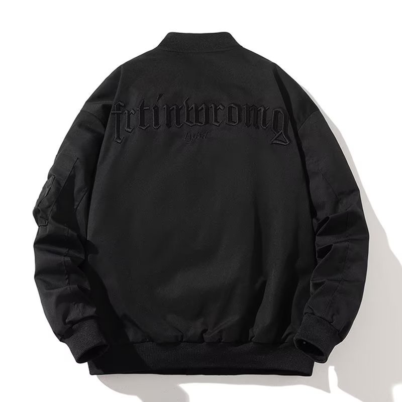 Áo Khoác bomber Thêu Chữ Phong Cách retro Thời Trang Cho Nam