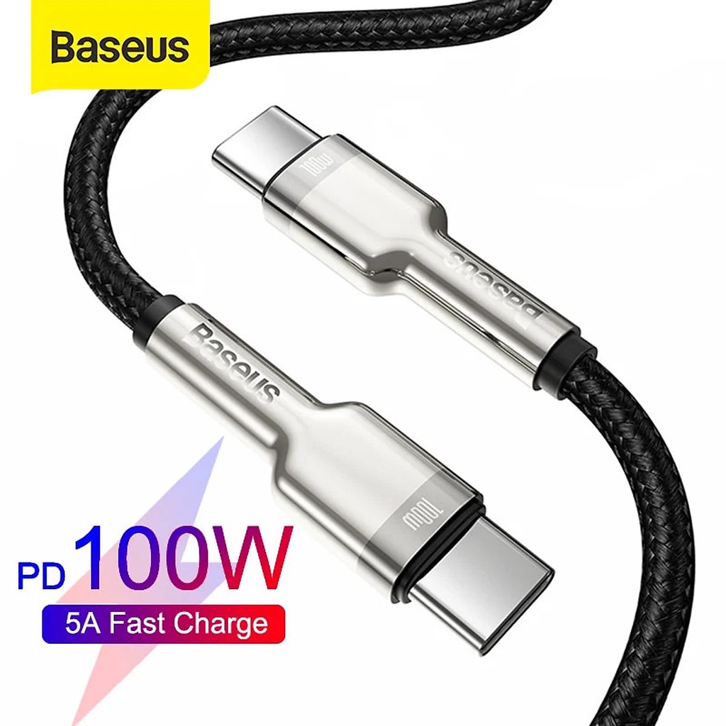 Cáp sạc nhanh C to C công suất 100W Baseus Cafule PD2.0 dùng cho Ipad/Macbook/ Laptop/ Smartphone (1