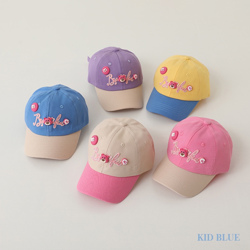 Mũ Lưỡi Trai Chống Nắng Hình Gấu Dâu Tây Màu Trắng Ngọt Ngào Dễ Thương