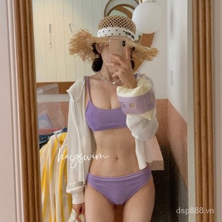 Multi-Color] Japanese and Korean new pure style girl's solid color split swimsuit women's bikini ins style holiday bikini TEJA