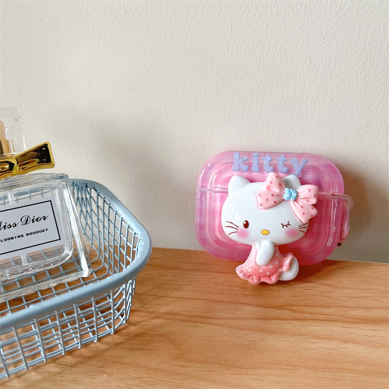 Vỏ Bảo Vệ Hộp Sạc Tai Nghe Bluetooth Không Dây Airpods1 / 2 3 Pro Pro2 Air Pods Pro 3 Hình Mèo kt Ốp