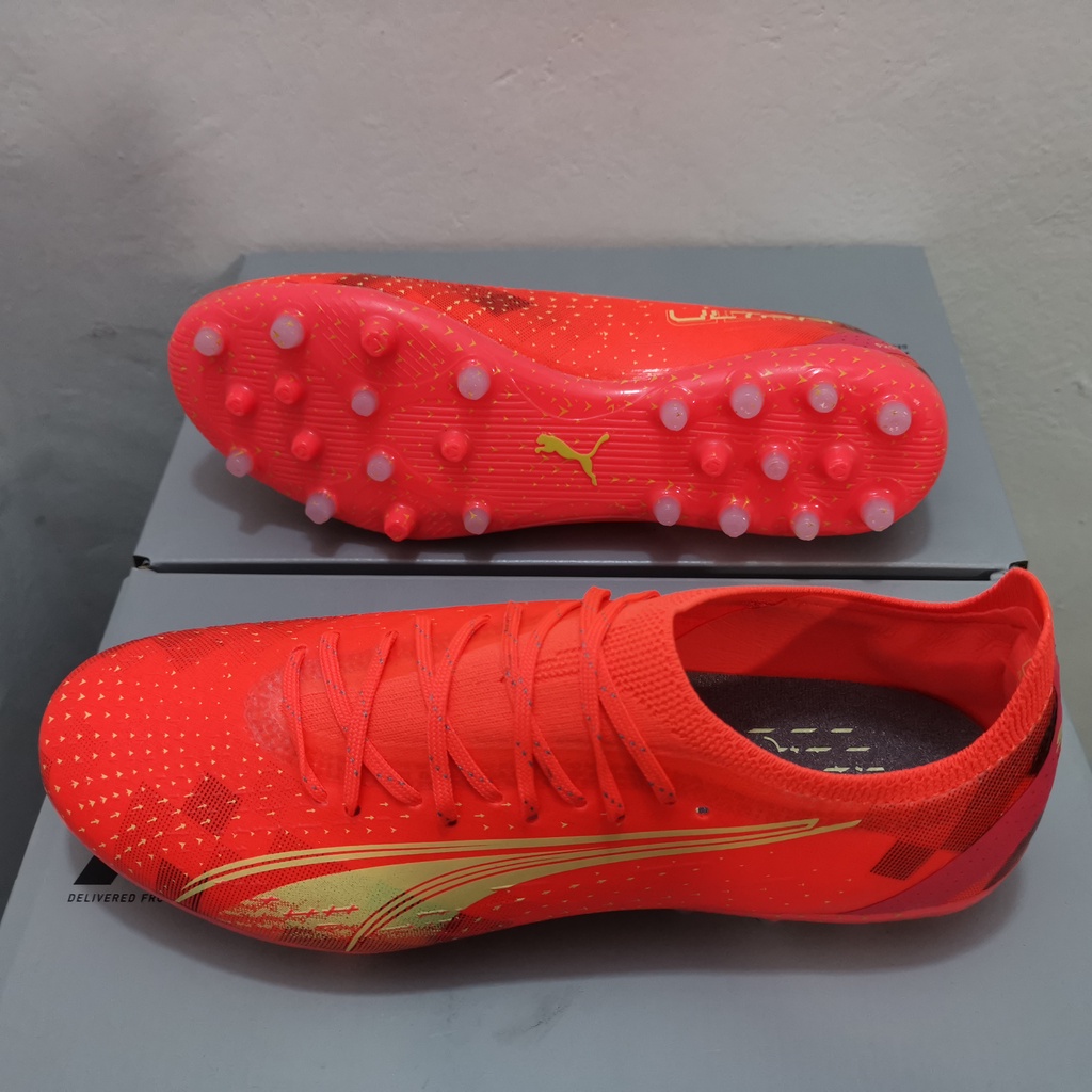 Giày bóng đá ultra ultimate mg white blue giày bóng đá dành cho người lớn