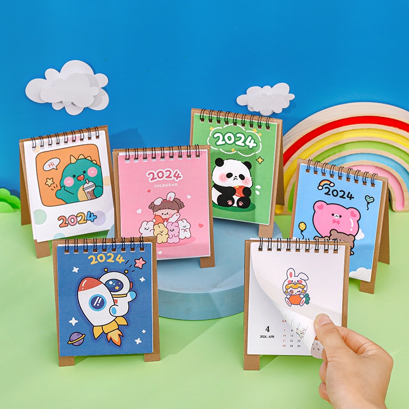 Lịch Để Bàn mini Kiểu Dáng Hoạt Hình Dễ Thương