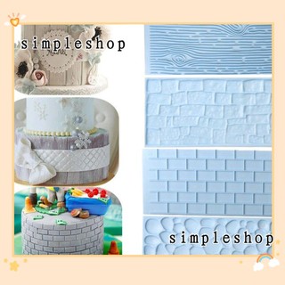 Set 2 khuôn silicone tạo hình vân gỗ trang trí bánh