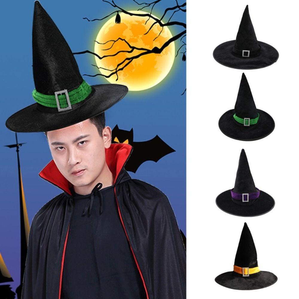Skjk Mũ Phù Thủy Bằng Nhung satin Thắt Ruy Băng Hóa Trang halloween Đơn Giản