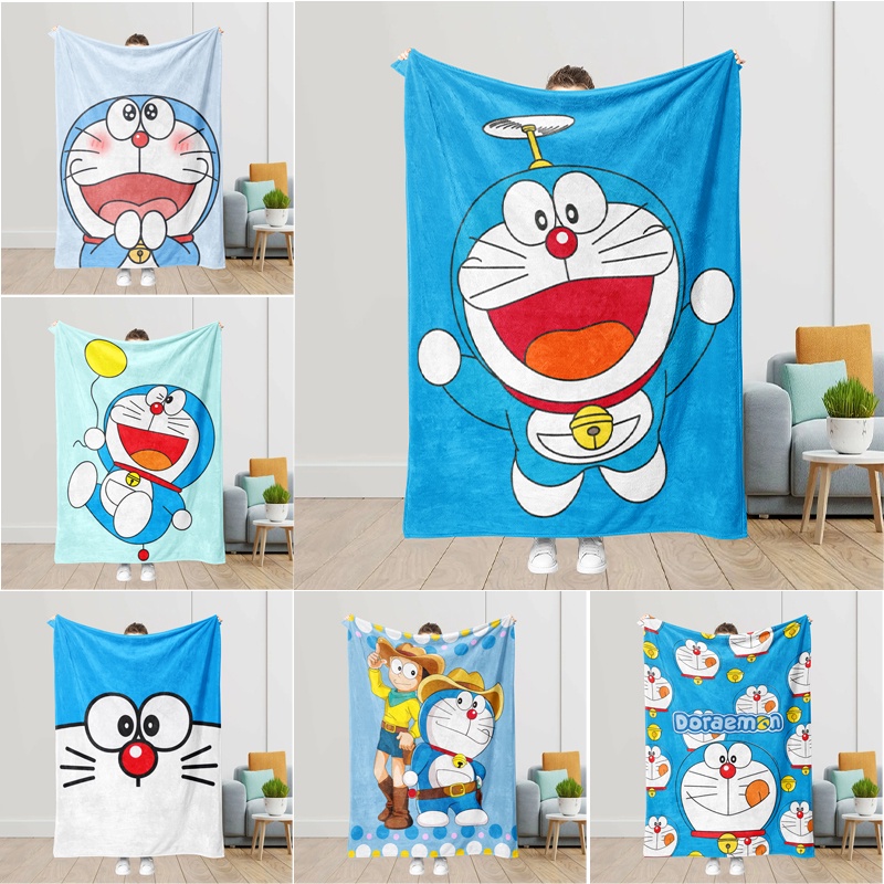 Doremon Flannel Chăn Mềm Mại Thoải Mái Ấm Giường Chăn Điều Hòa Không Khí Ngủ Văn Phòng Chăn