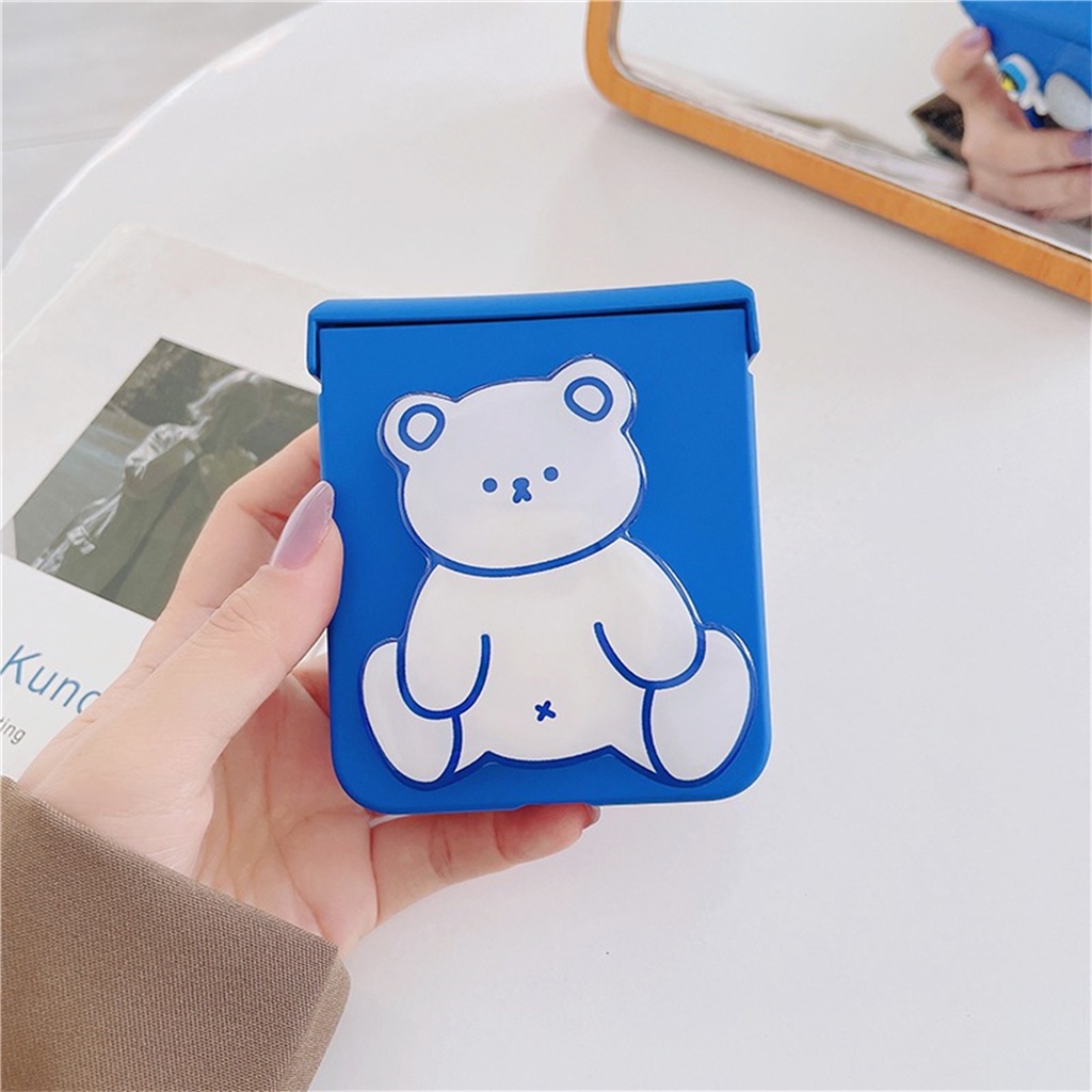 Ốp Điện Thoại Có Giá Đỡ Hình Gấu Hoạt Hình 3D Hàn Quốc Cho Samsung Galaxy Z Flip 3 4 5G Z Flip4 Flip 4 Zflip4