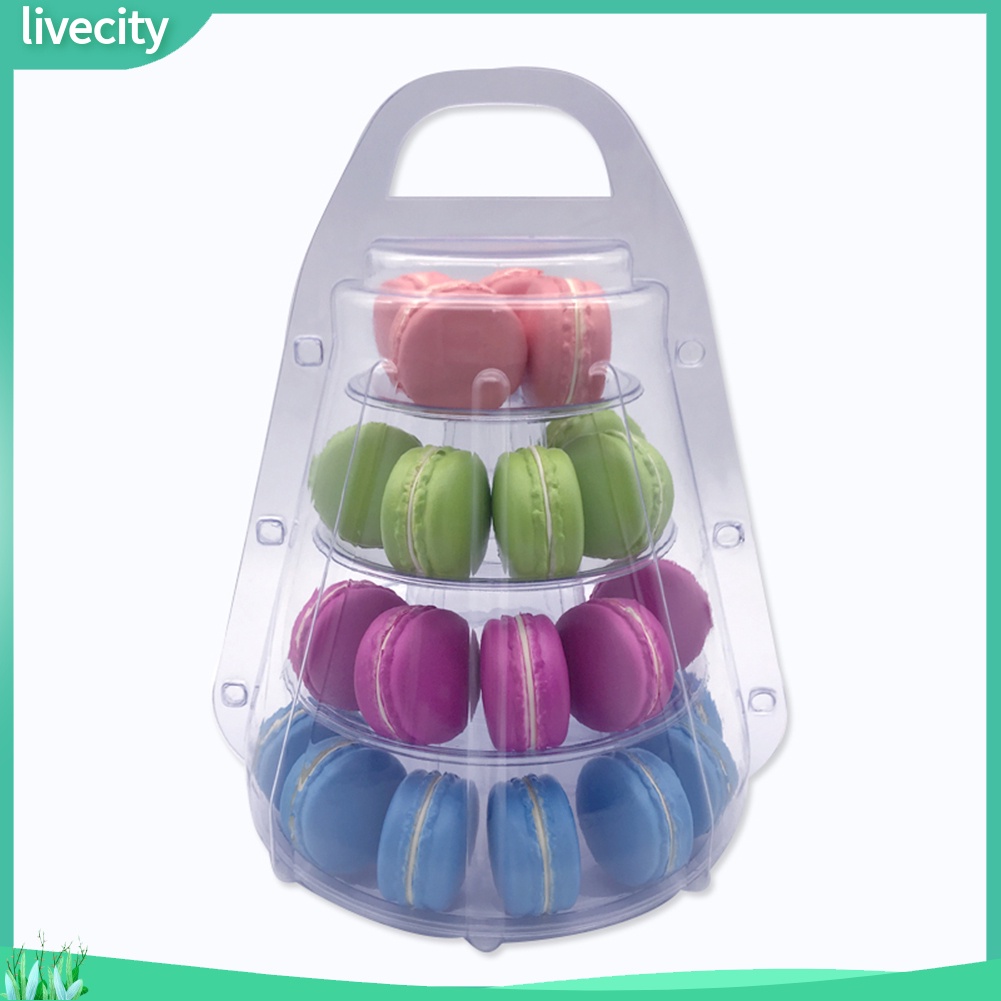 Lễ hội 4 tầng trưng bày tiệc sinh nhật đám cưới bánh macaron đế tháp cupcake