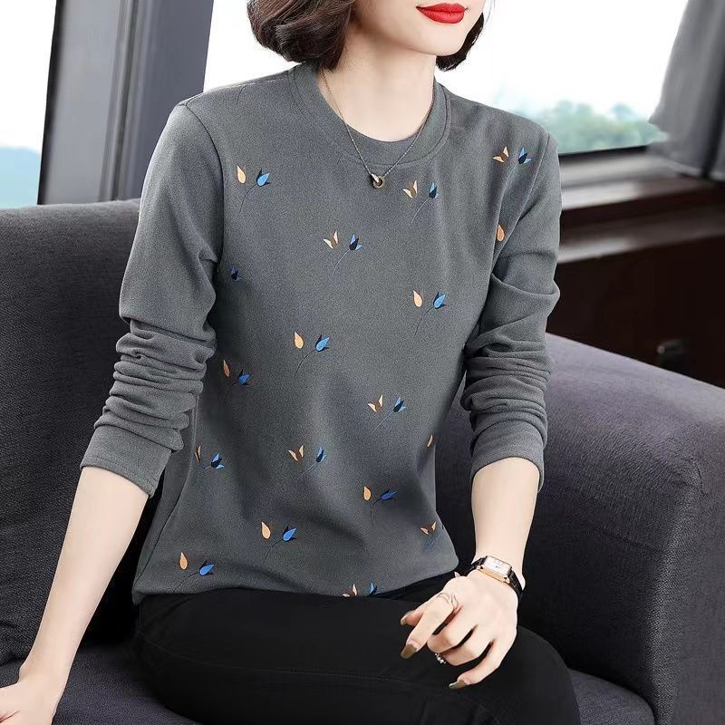 Áo Thun Tay Dài Cổ Tròn Thời Trang Mùa Thu Cho Nữ