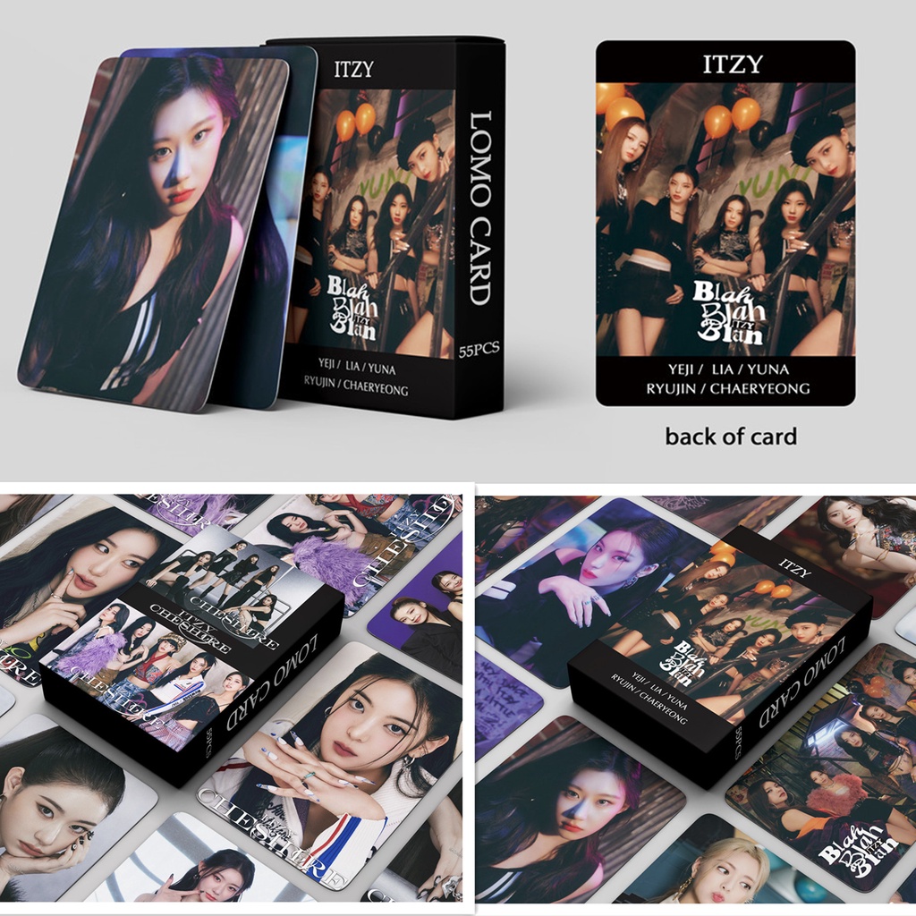 55pcs/box ITZY CHESHIRE CHECKMATE BOYS LIKE YOU Album Photocards Blah Blah Blah Lomo Cards Crazy In Love Kpop Postcards LETAOTAO2023