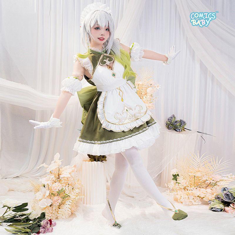 Genshin Impact Nahida Grass God Cosplay Costume Anime game Cute Maid lovely Dress