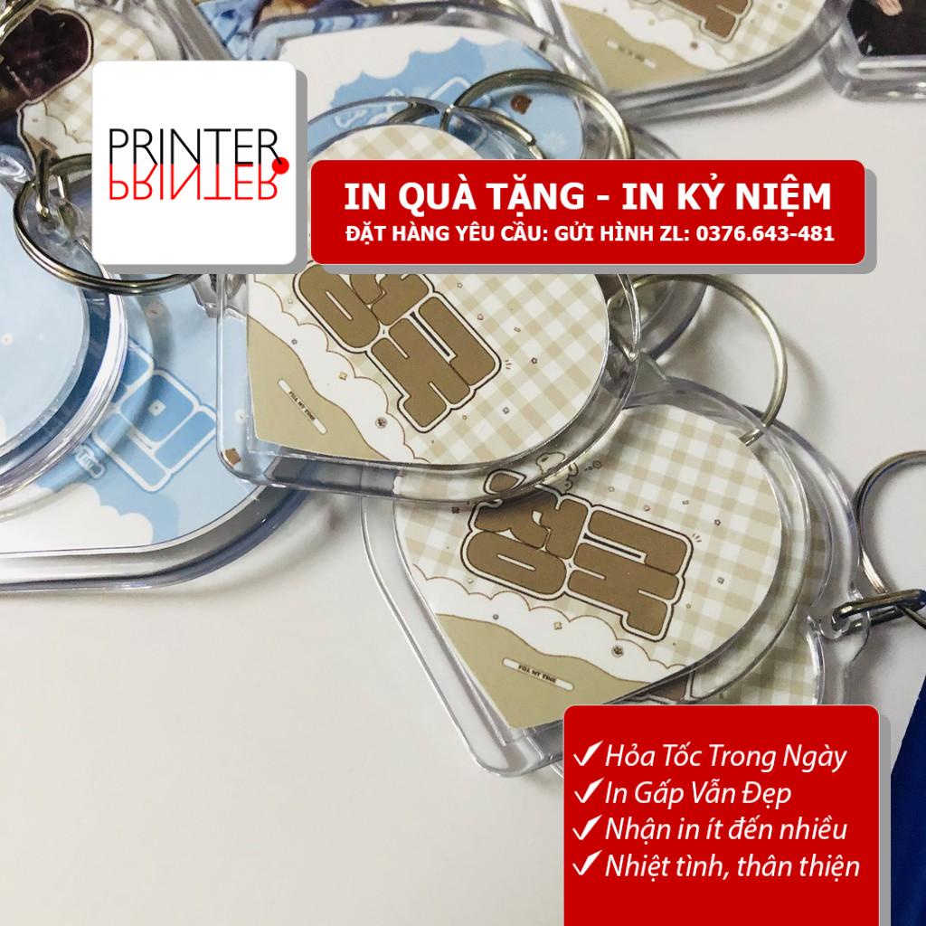 10 móc khóa 2 mặt in theo yêu cầu - Móc khóa mica trong suốt