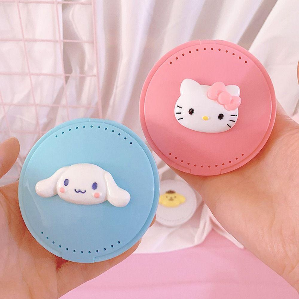 Hộp Đựng Răng Giả Vô Hình Kuromi My Melody Kèm Gương Chỉnh Hình Thời Trang Cho Nữ