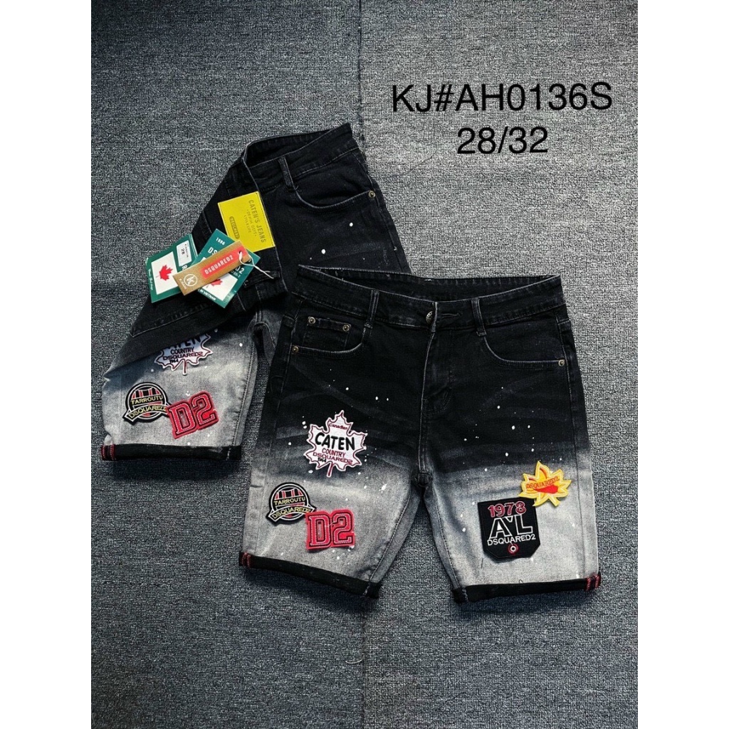 Quần short jean nam vải denim rách form phối IC.ON mẫu mới nhiều màu rất đẹp cao cấp Quang Luxury