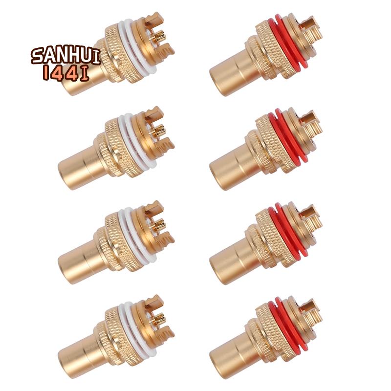 8 cái đỏ + trắng rca nữ ổ cắm khung gầm chất lượng cao rca cmc nữ đầu nối phono đồng cắm amp hifi