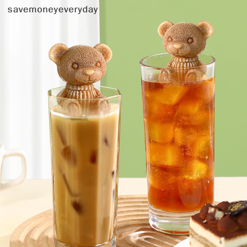 Khuôn làm đá hình gấu dễ thương chống bắn tung tóe và dễ rơi ra cho tủ lạnh có hộp đựng khay làm đá hình gấu dễ thương boutique