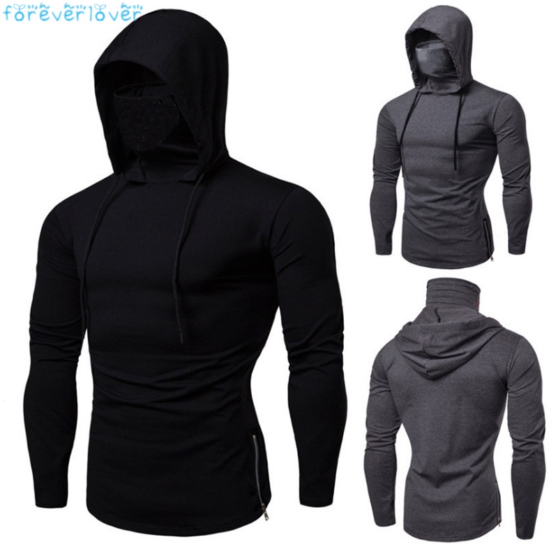 T-shirt có mũ trùm đầu cho thể dục hoodies áo sơ mi bó sát tập luyện