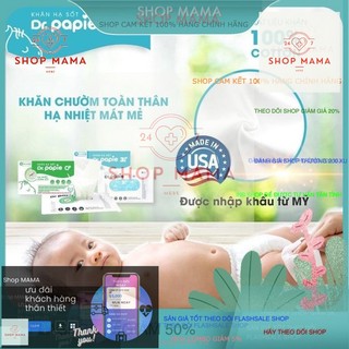 Khăn hạ sốt dr papie 0+ 3+ hạ sốt từ thảo dược