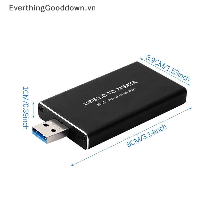 Everthinggooddown msata to ssd solid state usb3.0 case hard disk adapter bên ngoài hdd mobile box vn