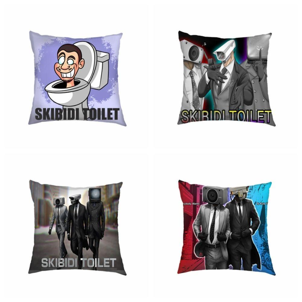 Norman car plush pillow cover, soft toilet man skibidi toilet pillow cover, waist pillows cover game cameraman món quà giáng sinh sáng tạo