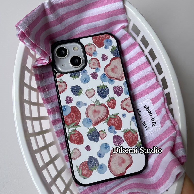Ốp Điện Thoại In Hình Trái Dâu Nhiều Màu Cho Iphone 15pro / 13pro / 14promax / 13promax / 12 / 11 / xsmax / xr