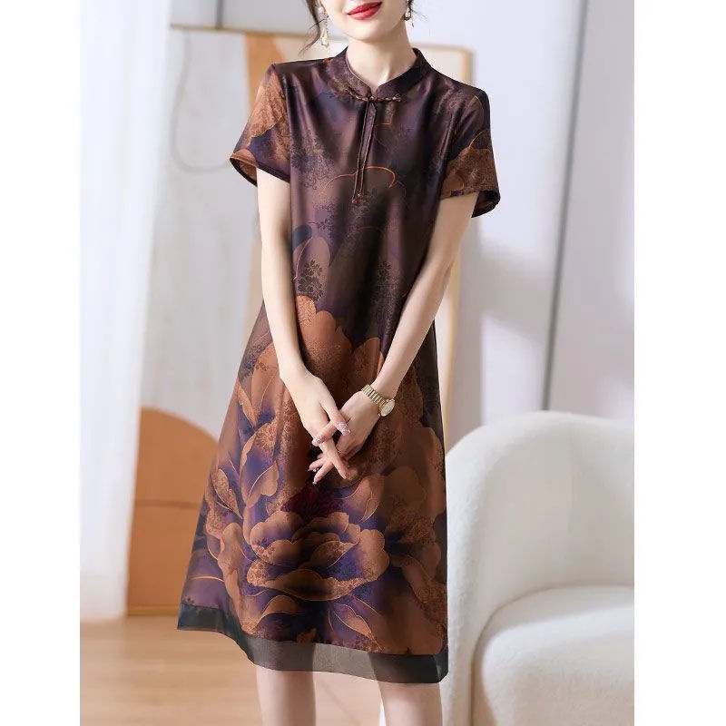 Đầm Sườn Xám Cách Tân Dáng Rộng Phong Cách Trung Hoa Thời Trang Mùa Hè Hàng Mới Dành Cho Nữ